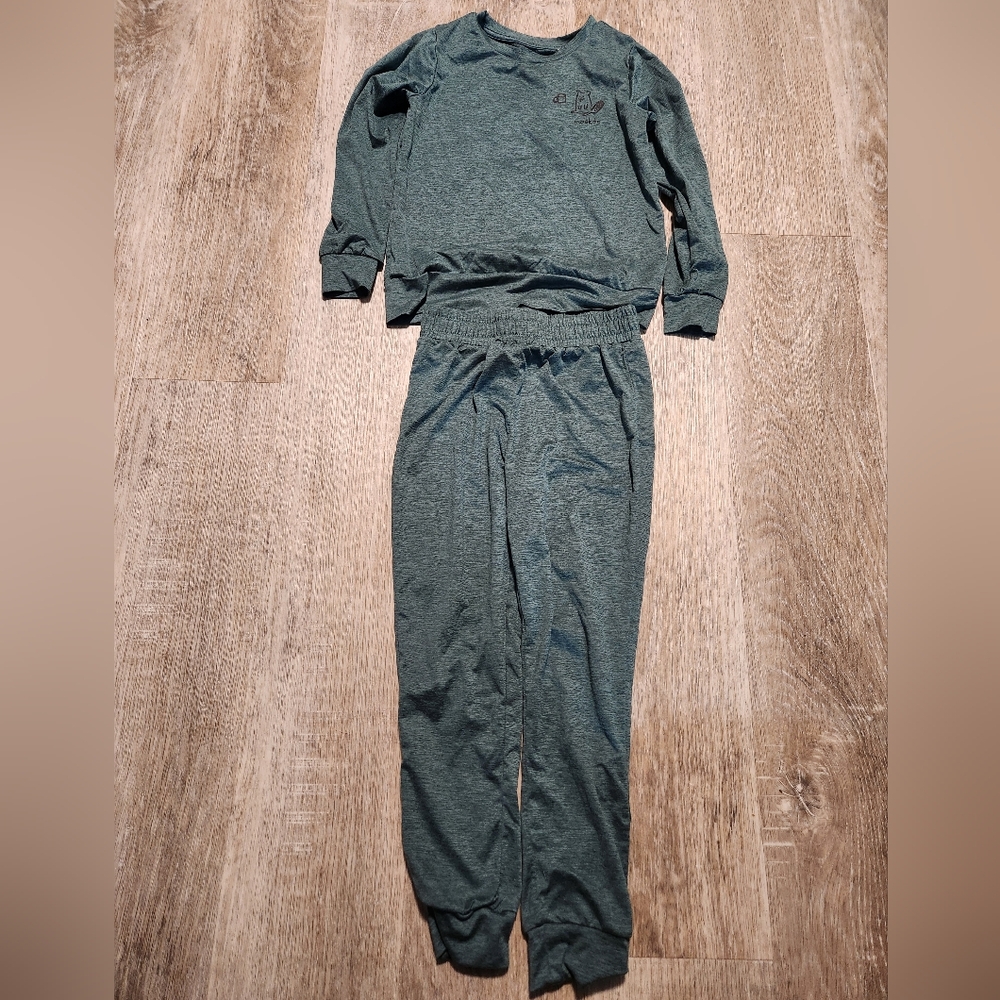 Kids Green Matching Set Track Pants & Joggers